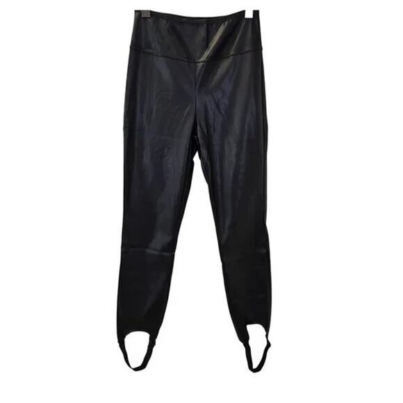 NWT Weworewhat Buttery Faux Leather High Waisted Ankle Stirrup Leggings S Black - Picture 10 of 16